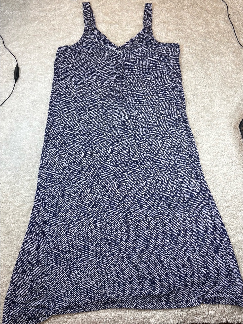 Oscar de la Renta Sleepwear Navy & White Printed Slip Dress